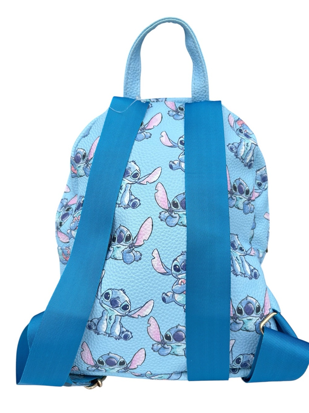 Disney Stitch Mini Backpack Hearts Blue Faux Leather Lilo & Stitch Travel Bag - Picture 2 of 13
